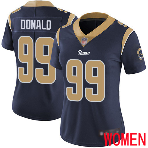 Los Angeles Rams Limited Navy Blue Women Aaron Donald Home Jersey NFL Football 99 Vapor Untouchable